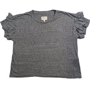 Current/Elliott The Roadie Ruffle Sleeve Cotton Tee Size 2